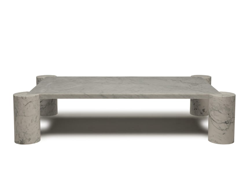 Низкий прямоугольный журнальный столик из каррарского мрамора Natuzzi Italia Tempio ARCH-00031198