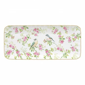 Блюдо фарфоровое прямоугольное белое "Птицы в саду" EASY LIFE ПТИЦЫ В САДУ 00-3946372 Белый