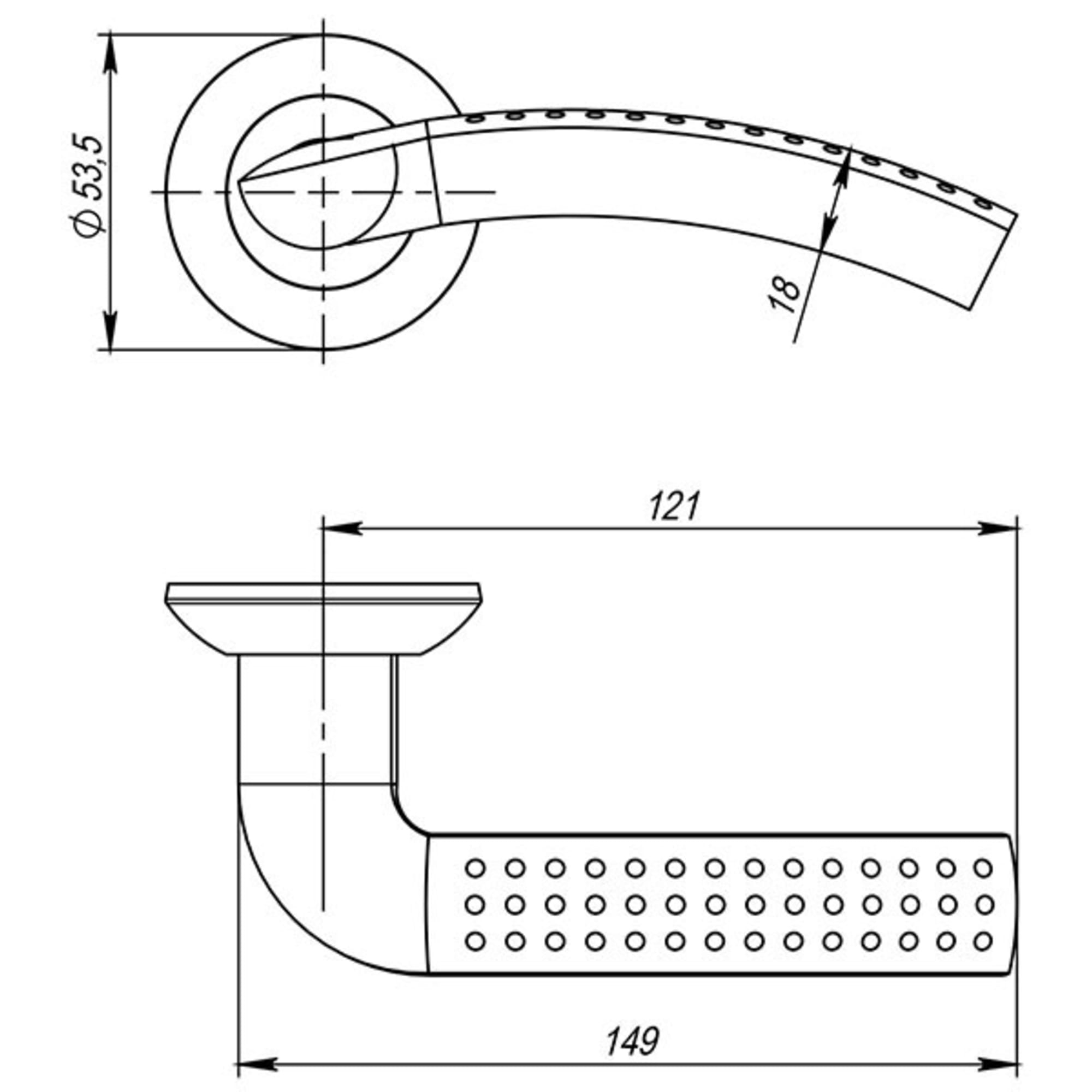 82279767 Дверная ручка Punto Logita SN/CP-3, без запирания, комплект, цвет матовый никель TL Santreyd  - Вид №4