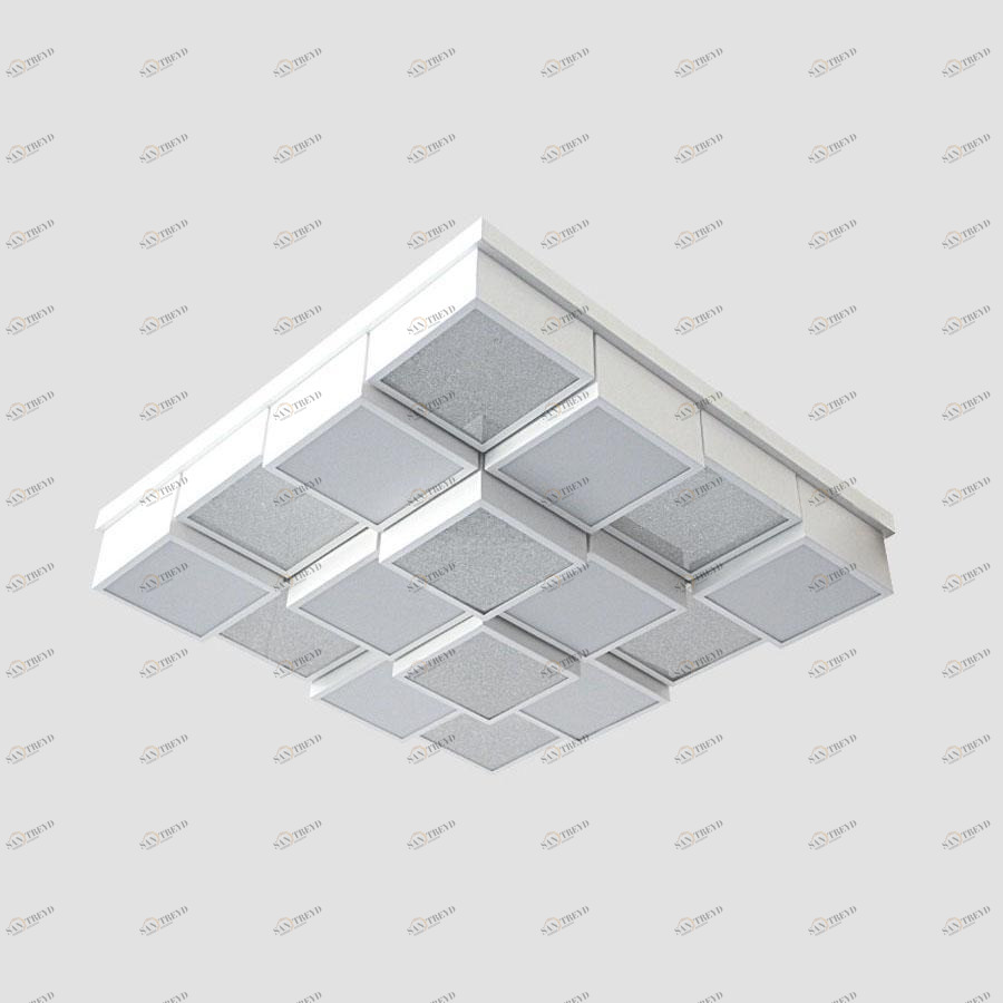 Потолочный светодиодный светильник Ambrella light Orbital Crystal Sand FS1550 WH/SD 192W D715*715 AMBRELLA LIGHT ORBITAL CRYSTAL SAND 223538 Белый 