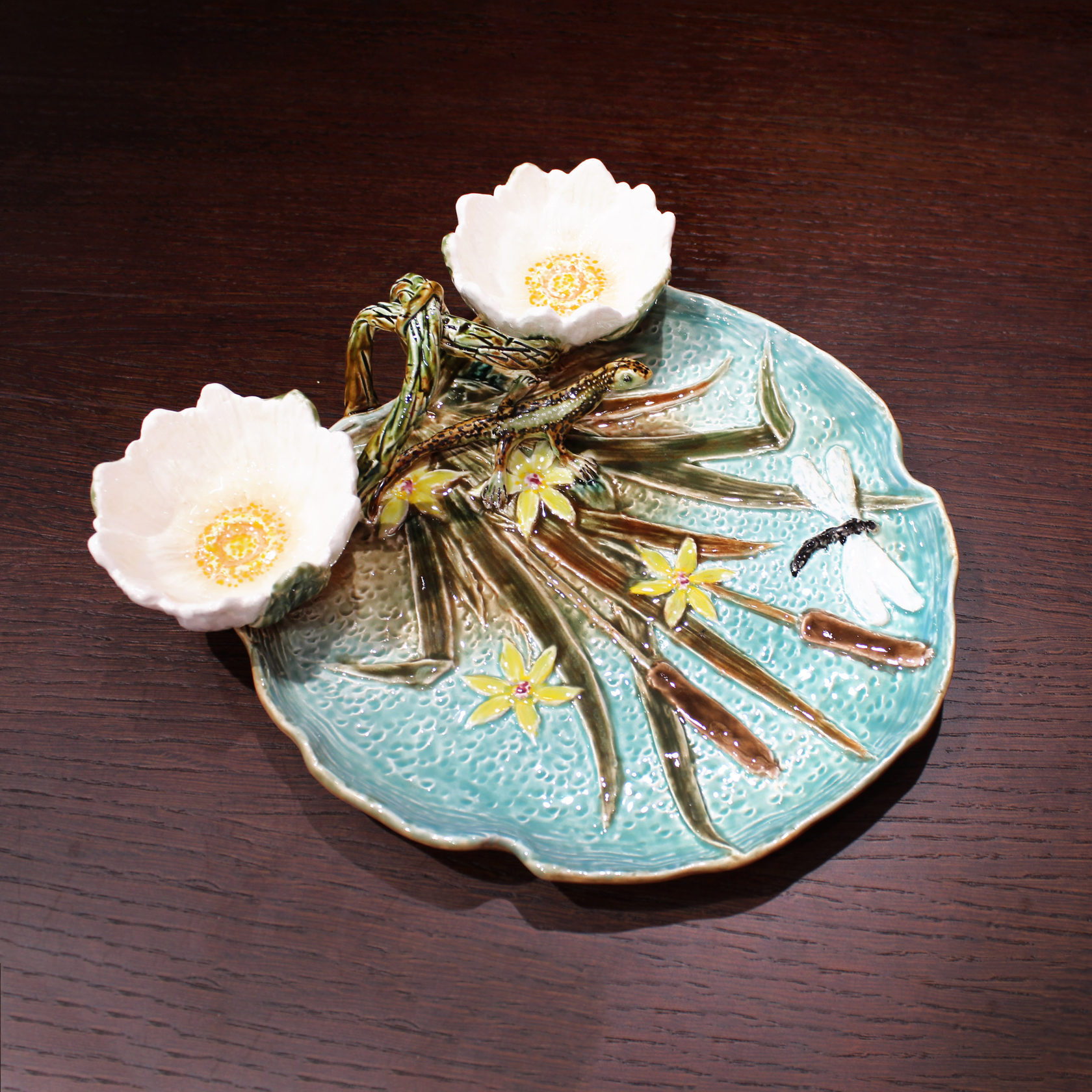 Блюдо для закусок (с двумя кувшинками) Синий PROVANSFAIENCE sun-id-994728 - Вид №13