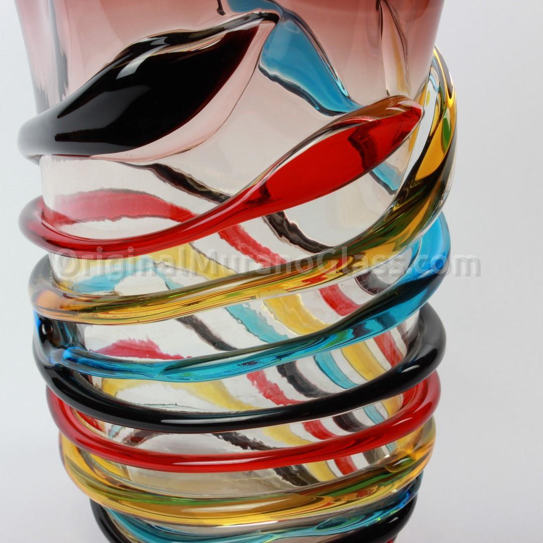 577 ORIGINALMURANOGLASS Ваза Калиффоне - бежевая - муранское стекло OMG 20 см  - Вид №1