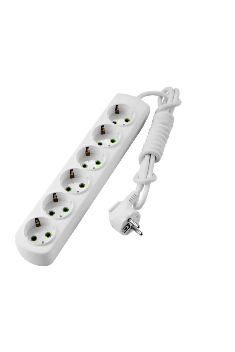 LETITIA Удлинитель с заземлением 6 входа 2 метра белый LEZARD 721-0602-601