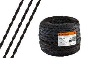 93731334 Ретро провод Эко 2х1.5 витой ГОСТ черный 20 м STLM-0559376 TDM ELECTRIC