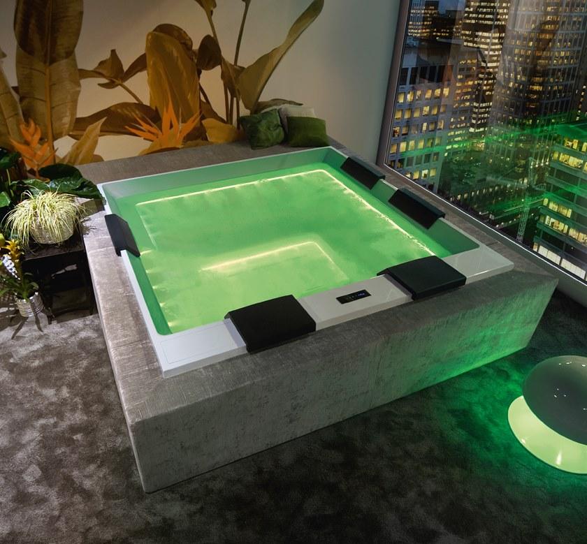 Gruppo Treesse Квадратный мини-бассейн с хромотерапией с гидромассажем Treesse ghost sun-id-1482162 - Вид №2