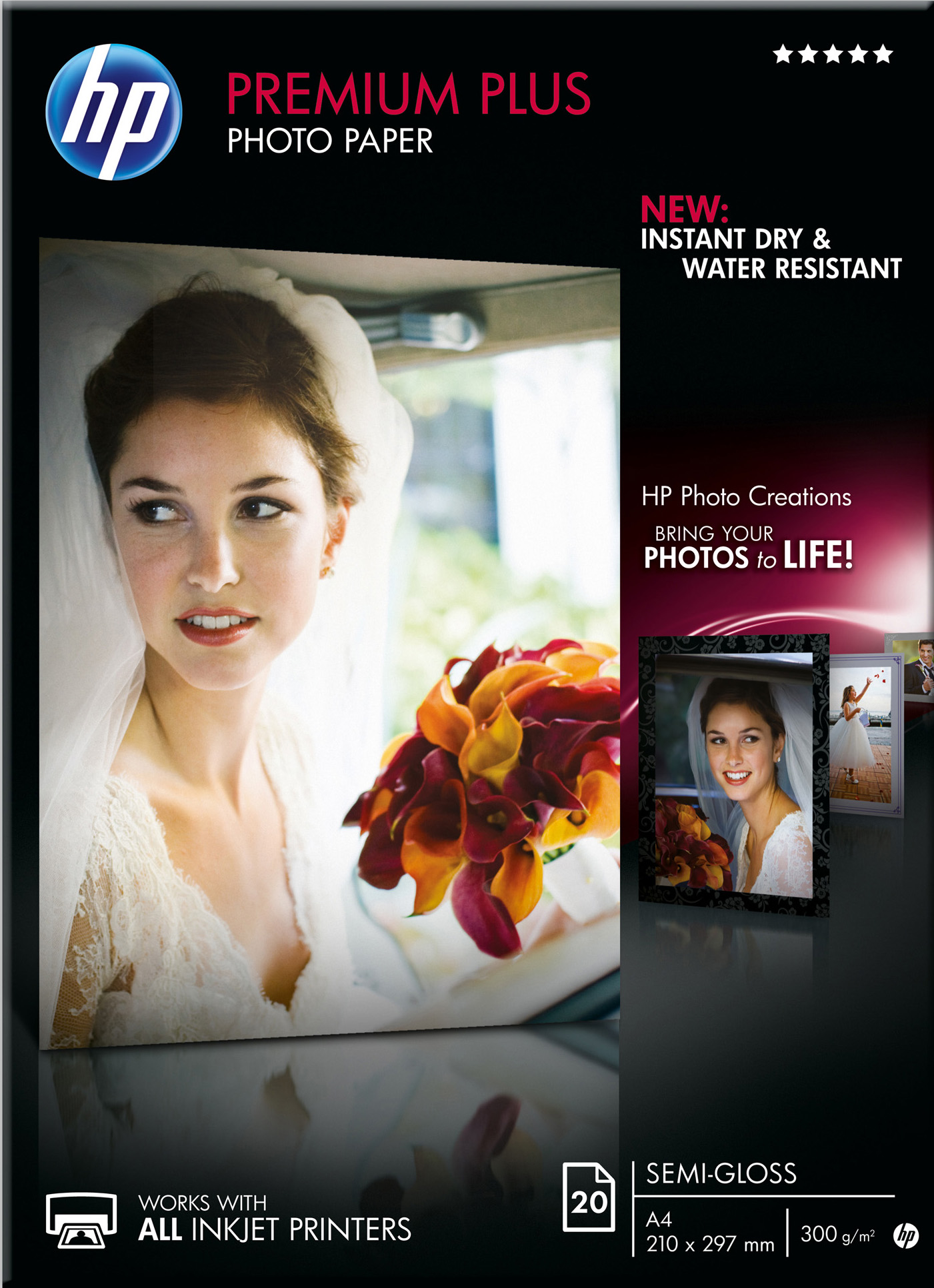 CR673A premium plus semi-gloss photo paper-20 sht/a4/210 x 297 mm HP Santreyd 