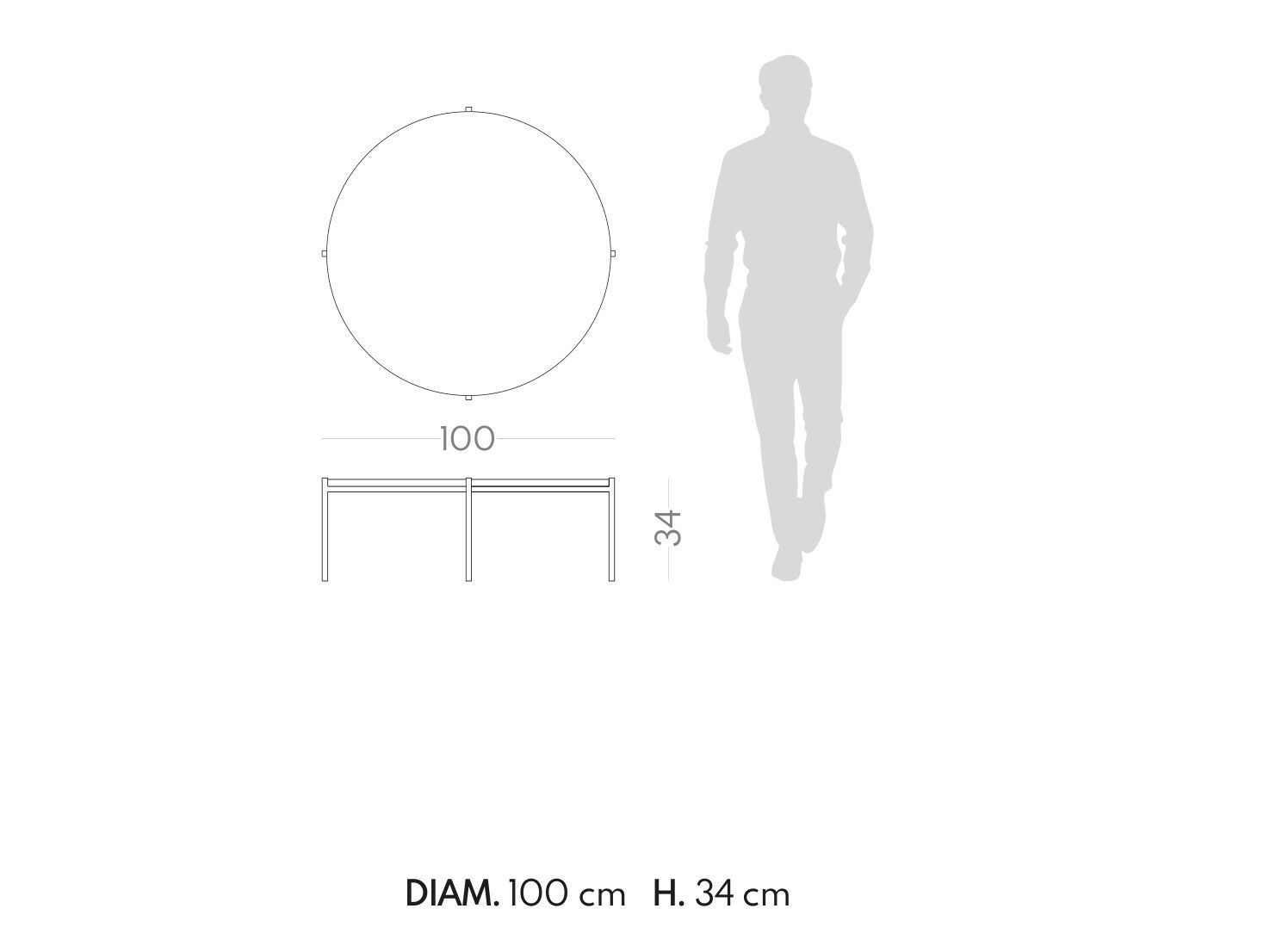 Круглый журнальный столик из нержавеющей стали и дерева PRADDY Miller ARCH-00051875 - Вид №3