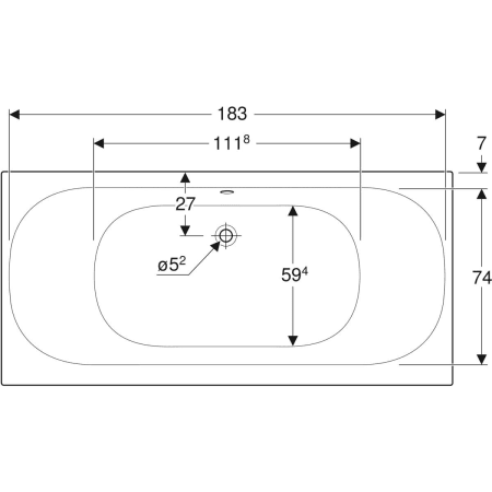 554.007.01.1 Прямоугольная ванна Geberit Soana, с узкими краями, Duo Geberit  - Вид №10