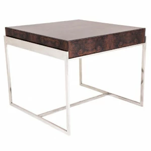 Приставной столик эбеновое дерево с металлическими ножками Burnett PUSHA PUSHA 062859 Коричневый;хром