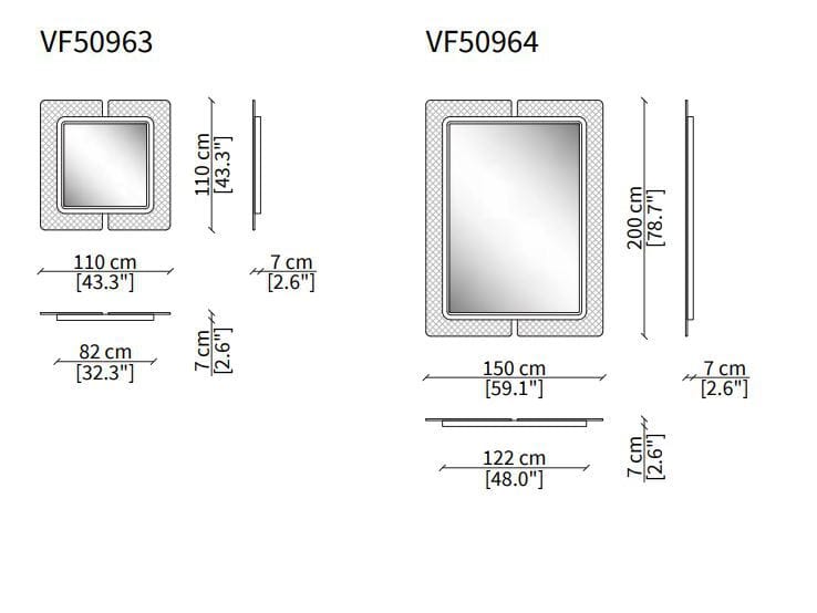 Прямоугольное настенное зеркало Vittoria Frigerio Contarini ARCH-00078546 - Вид №2