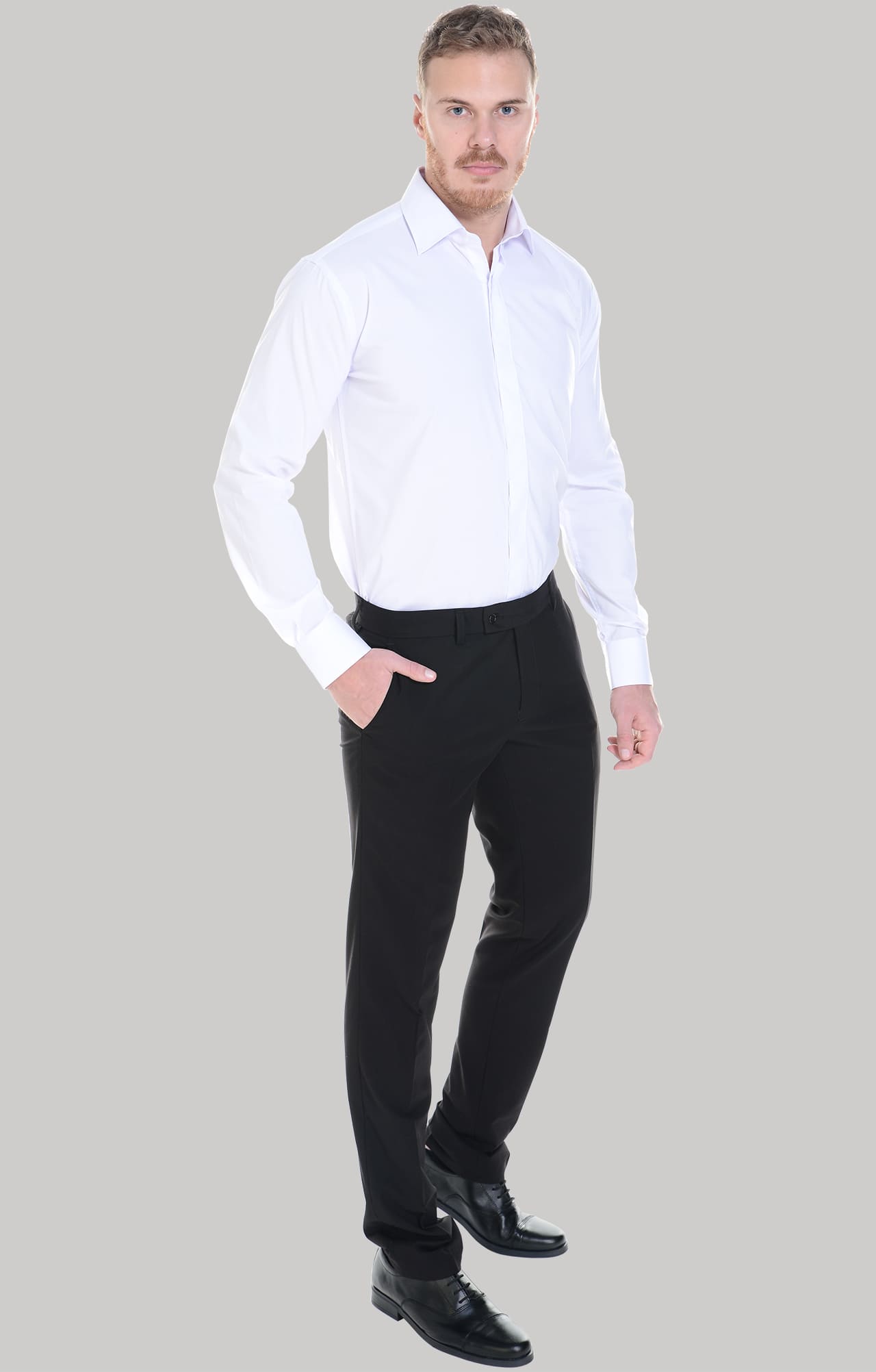 62461 Рубашка мужская  white El-Risto  Корпоративная одежда  размер 39/176-182  - Вид №11