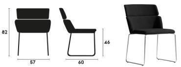 Capdell Санный стул с обивкой из ткани Concord sun-id-1360930 - Вид №5