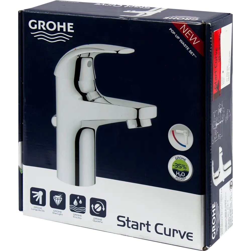 Смеситель для раковины Grohe Curve однорычажный цвет хром 82137596 STLM-2114355 Start Curve - Вид №4
