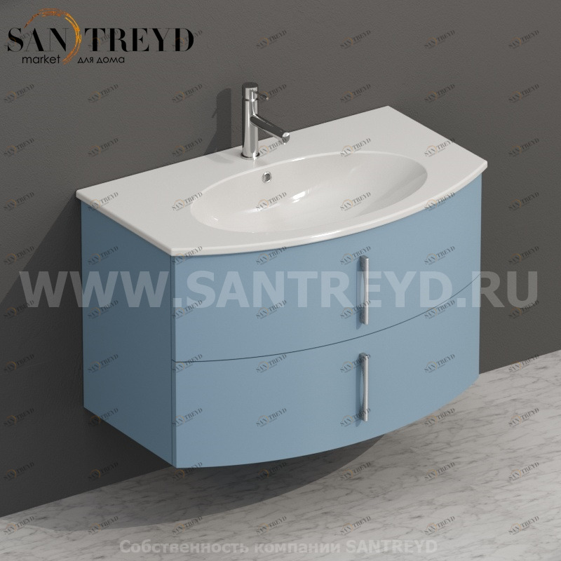 MDMC80Y153 Тумба с двумя ящиками 78 см синяя Globo 4ALL Италия Ceramica Globo