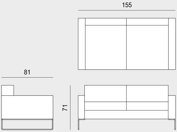 Viganò 2-х местный кожаный диван по контракту Cubiko sun-id-1378224 - Вид №5