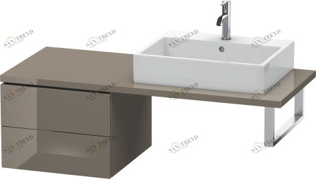 LC583708989 Шкафчик для консоли L-Cube #LC5837 520 x 547 мм Фланелево-серый глянцевый лак Duravit