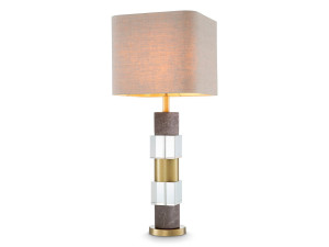 Настольная лампа из латуни и льна