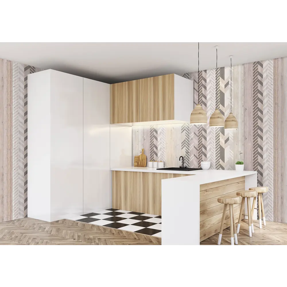 Комплект стеновых панелей ПВХ дерево д 2700x375x8 мм 3.0375 м² 3шт VENTA STLM-2028495 - Вид №2