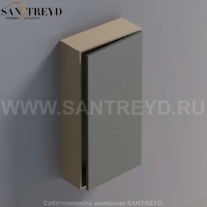 LIFT Модульный шкаф 80 см с правой дверью на доводчиках. Модули могут располагаться горизонтально и вертикально. Отделка: серый дуб и черная кожа. AMOB052NERCDX