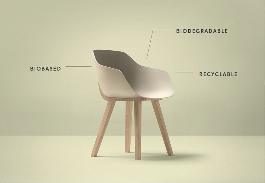 Экологичный пластиковый стул с подлокотниками ALKI Kuskoa Bi ARCH-00067720 - Вид №1