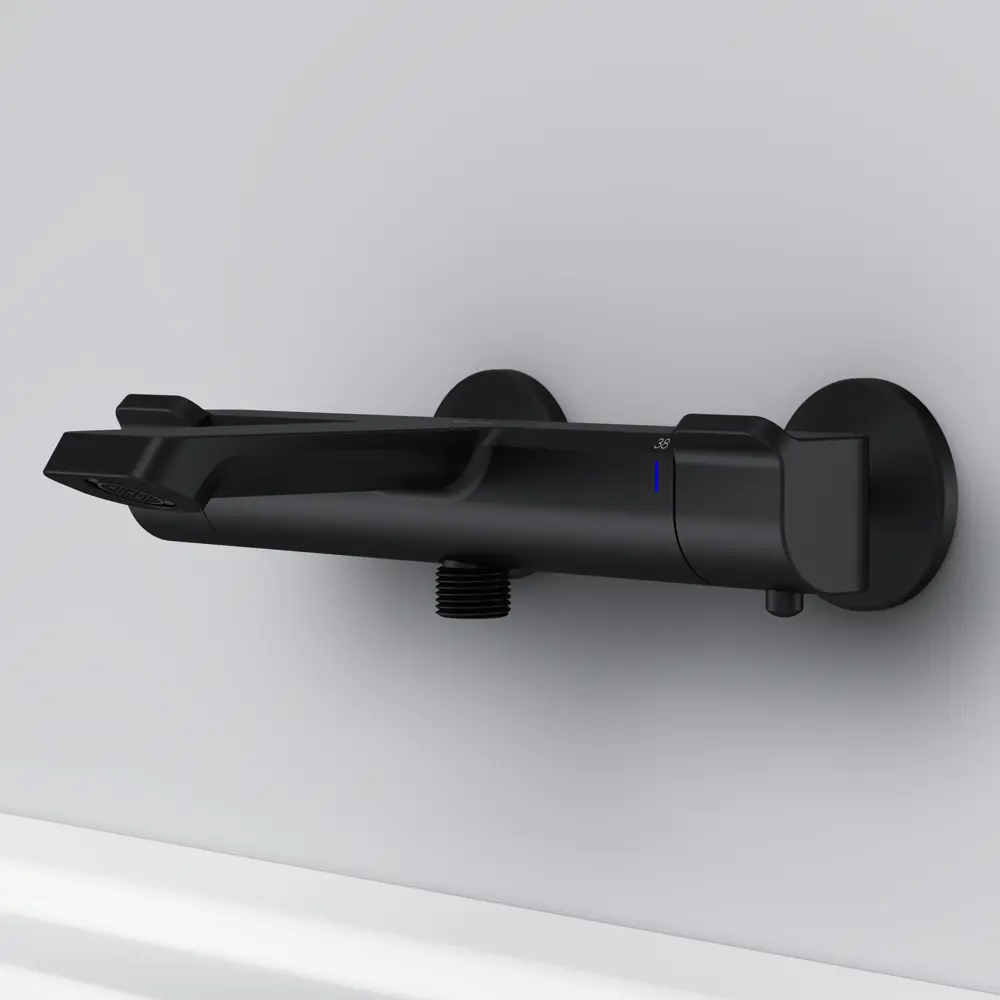 Термостатический смеситель AM.PM Flash для ванной с черным матовым изливом 89346505 STLM-0978922 - Вид №9