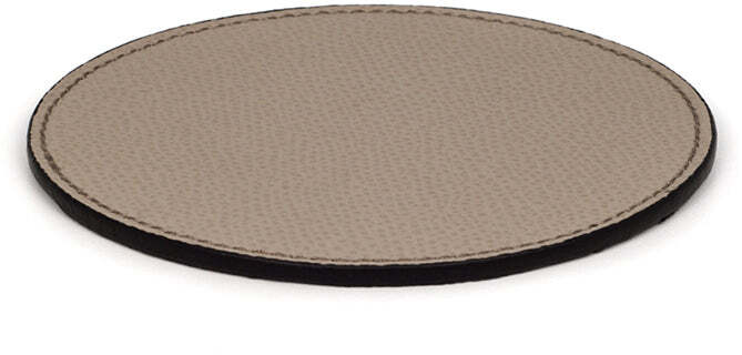 Круглая подставка - Ø 10 см / зернистая кожа_темно-синяя