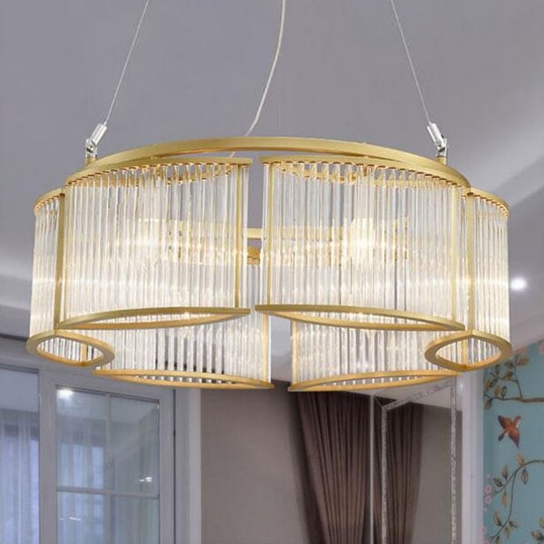 Люстра стеклянная 24х63 см золотая Collection 9512R/6 DELIGHT COLLECTION ДИЗАЙНЕРСКИЕ 00-3883147 Золото;прозрачный  - Вид №1