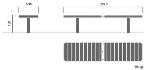 VESTRE Скамья из стали и дерева без спинки Forum sun-id-1407772 - Вид №7