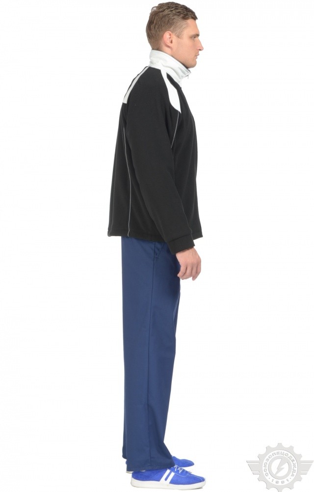 61330 Куртка "Стиль" ткань "Флис" черно-белая  Зимняя спецодежда  размер XXXXL(64-66)  - Вид №7