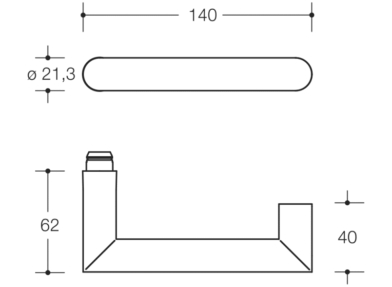 162XAH52.540 Дверная фурнитура противопожарной рамы модель 165x HEWI Beschläge für Innentüren  - Вид №2