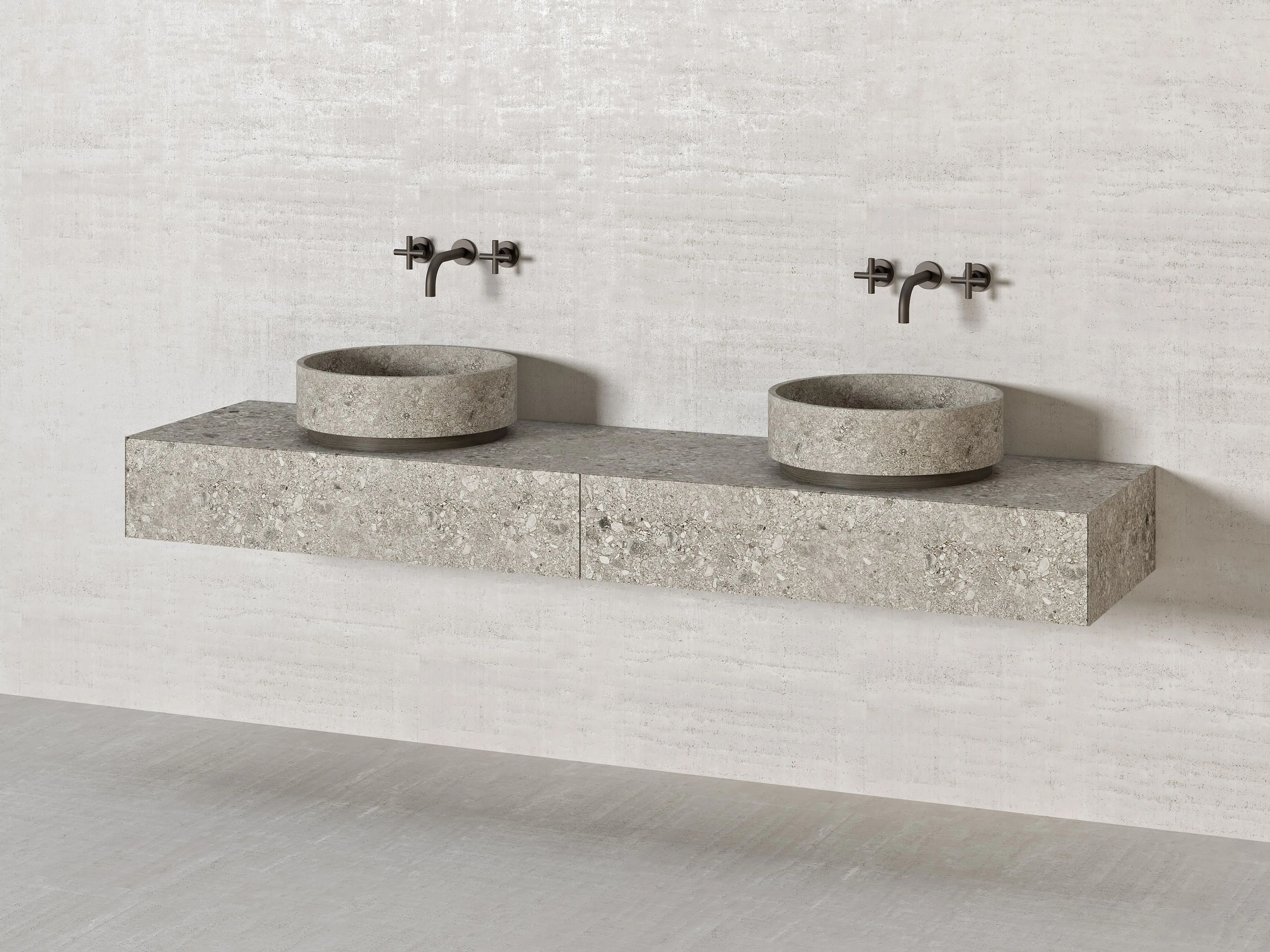 Круглый умывальник из натурального камня Davani Parallel ARCH-00102368 - Вид №1