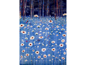 Шерстяной прямоугольный цветочный ковер