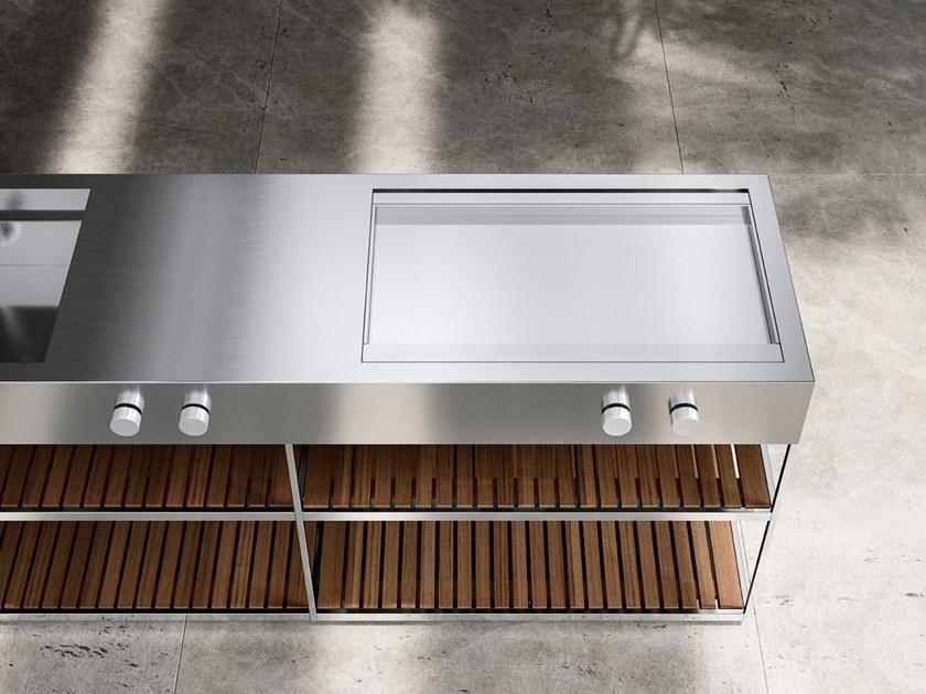 Boffi Летняя кухня из нержавеющей стали и дерева с барбекю sun-id-1468641 - Вид №4