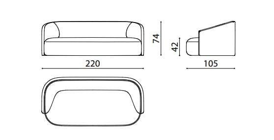 2-местный тканевый диван True Design SIBYLLA ARCH-00085242 - Вид №1