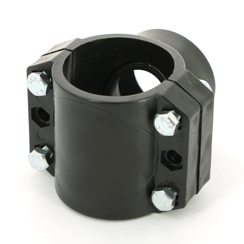 Врезка монтажная 63 x 1 1/2" ВР, 4 болта, для труб ПНД UNIDELTA 1019063006 - Вид №1