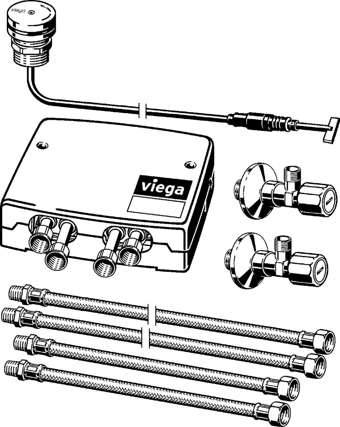 Канализационная арматура  Сифоны для ванн и душевых поддонов  Multiplex Trio E VIEGA 662 295 Модель 6146 Santreyd  - Вид №1