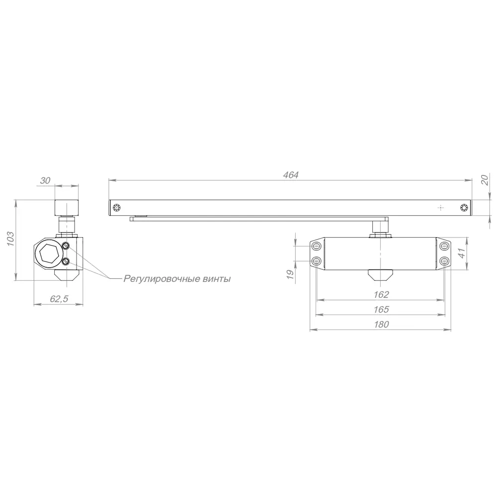 Доводчик дверной Ajax DCTR40-100 Slide для плавного закрытия дверей 89400185 STLM-1574796 - Вид №4