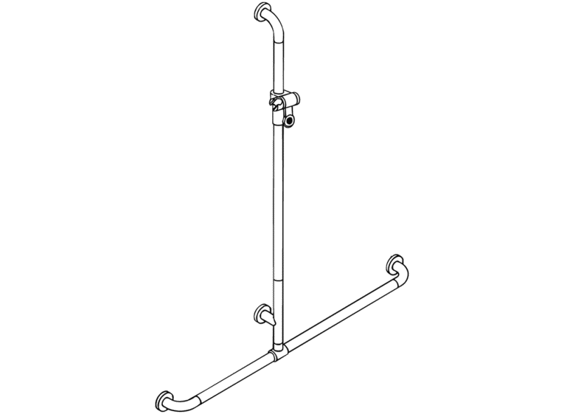 801.35D440 Поручень для душа Active+ с выдвижным держателем для душа HEWI Greifen  - Вид №2