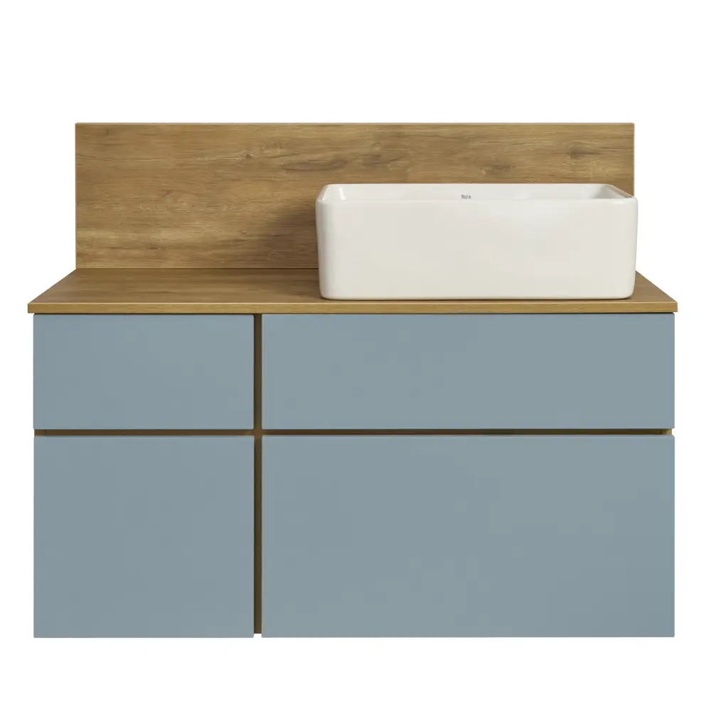 Тумба под раковину подвесная Aquaton «Мишель» 100 см цвет зелено-голубой АКВАТОН STLM-2075197 - Вид №3