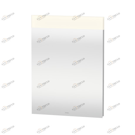 DS746703737 Зеркало с подсветкой DuraStyle #DS7467 600 x 40 мм Белый алюминий, декор Duravit