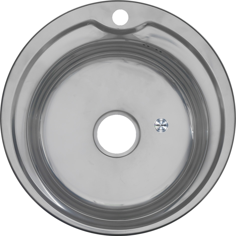 Мойка 510 MELANA 0,8/180 врезная круглая с сифоном (001 ta *15) 001 ta (*15) - Вид №1