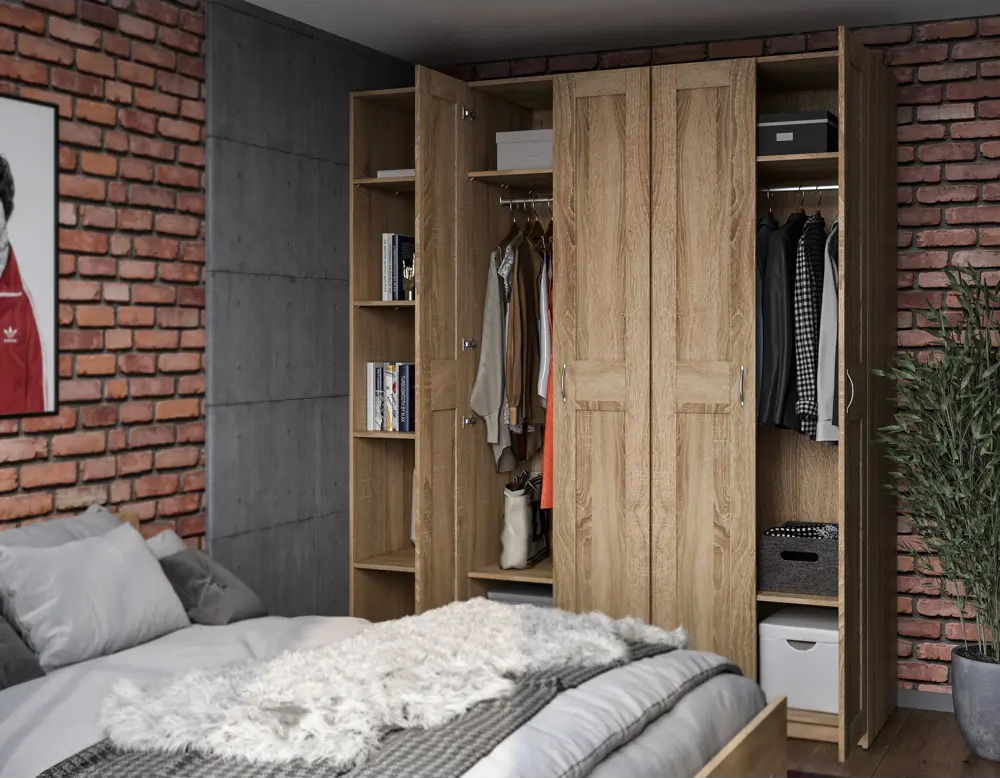91341930 Шкаф для одежды Шведский Стандарт Макс 2 двери 75x233x61 см ДСП цвет сонома STLM-1099592