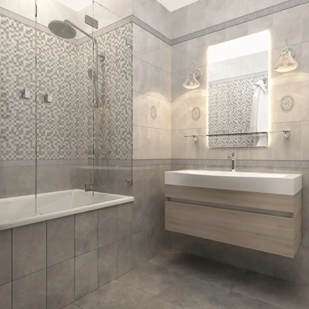 Плитка настенная Шахтинская Плитка Дора 20x30 см 1.44 м² цвет серый микс STLM-2206873 - Вид №4