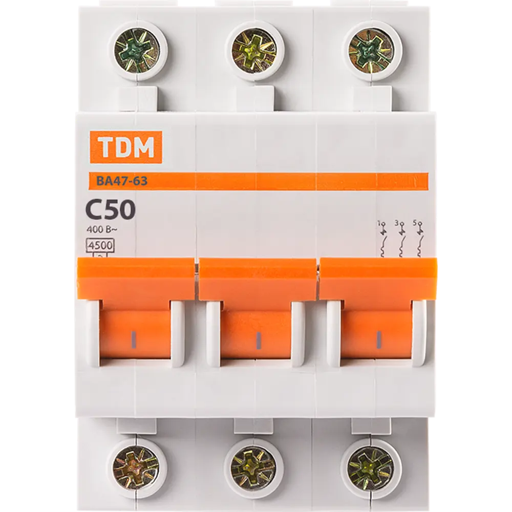 Автоматический выключатель TDM Electric ВА47-63 3P C50A 84399528 STLM-0049301 - Вид №1