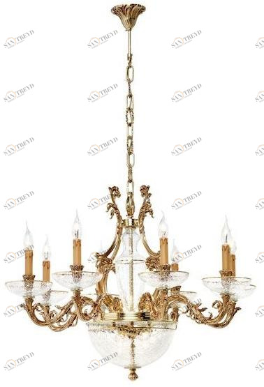Possoni Illuminazione Французская золотая люстра с треснувшим стеклом  1662/8+2 