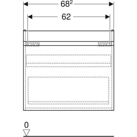 501.906.00.1 Шкафчик для раковины Geberit Renova Plan, с одним выдвижным ящиком и одним внутренним выдвижным ящиком Geberit  - Вид №49