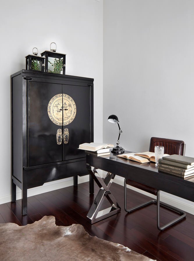 Туалетный столик с ящиками черный, серебро Montana от Eichholtz EICHHOLTZ EICHHOLTZ 060970 Хром;черный  - Вид №3