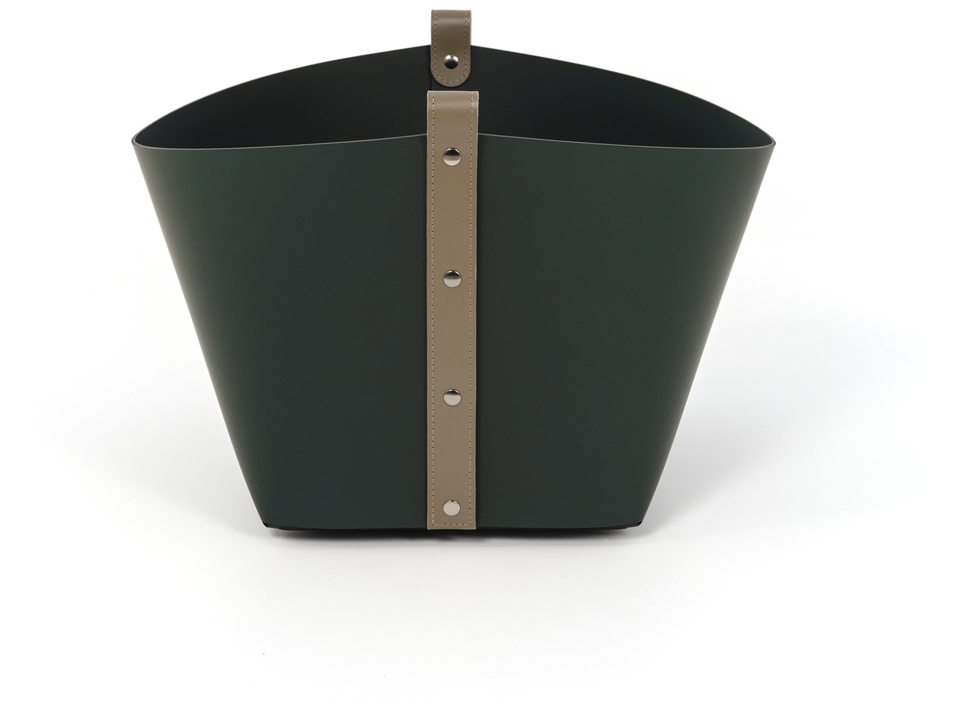 Корзина Ovo - 40X40XH29 см / Кремовый / регенерированная кожа_hunter-зеленый