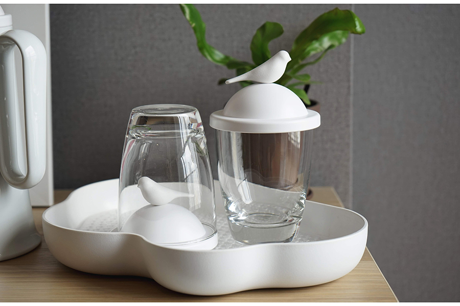 QL10300-WH-WH Чашка с крышкой sparrow, белая Qualy  - Вид №1