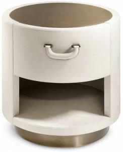 Cantori Круглая прикроватная тумбочка из кожи Valentino